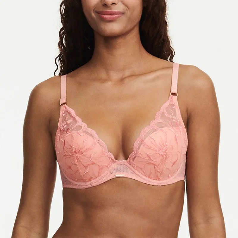 Fleurs Plunging T-Shirt Bra - Candlelight Peach