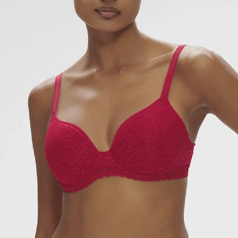 Comete 3D Plunge Bra in Ruby