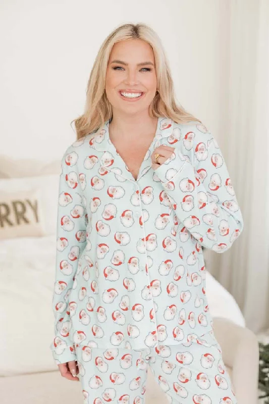 Believe In The Magic Santa Print Pajama Top FINAL SALE