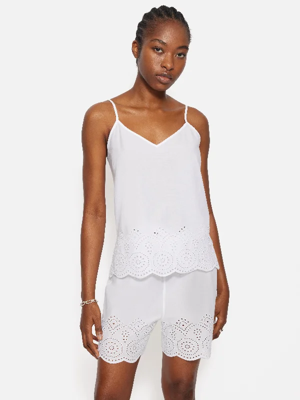 Broderie Anglaise Pyjama Cami | White