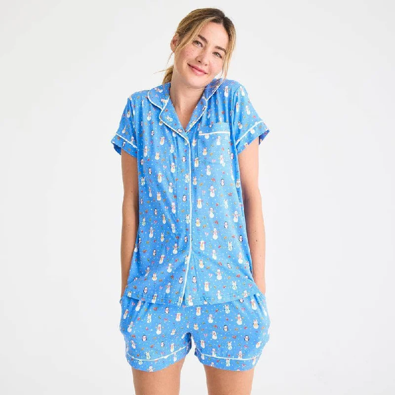 women's snow much fun modal magnetic classic with a twist short sleeve pajama set