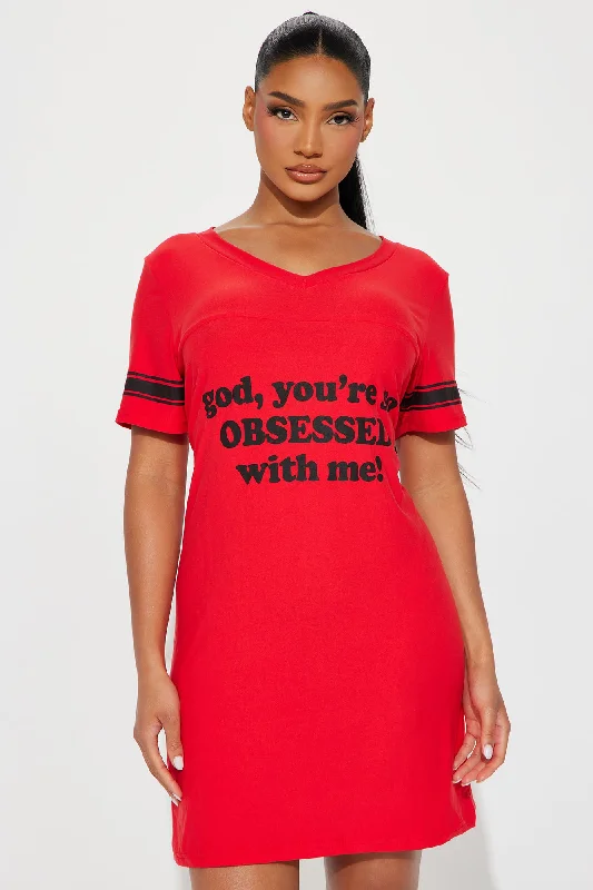 Obsessed With Me PJ Sleep Shirt - Red/Black