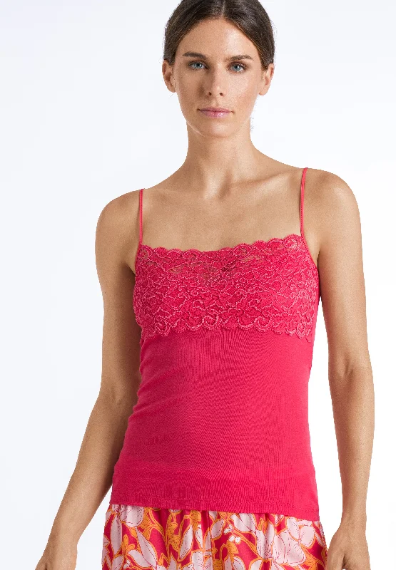 71448 Luxury Moments Wide Lace Spaghetti Camisole - 1399 Geranium