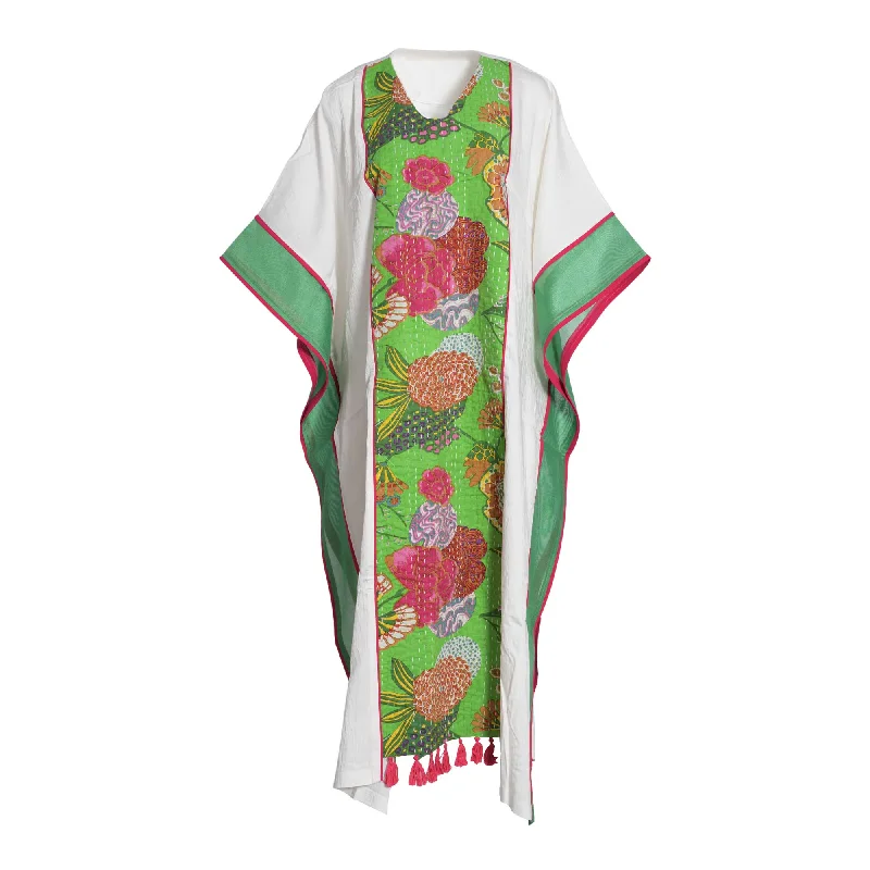 Fahm Women's White/Multi-color Dress, Free Size