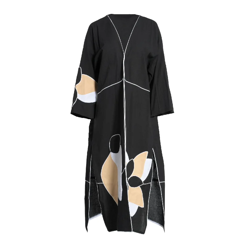 Fahm Women's Black Abaya, Free Size