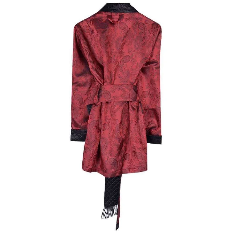 Bown of London Clarke Short Smoking Jacket - Claret Burgundy