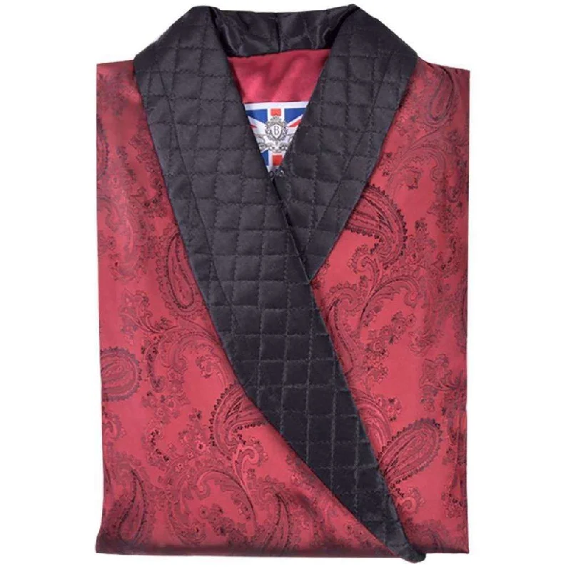 Bown of London Clarke Short Smoking Jacket - Claret Burgundy