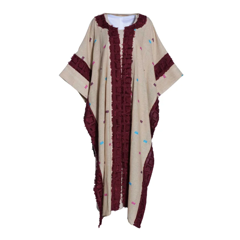 Fahm Dress & Abaya Brown Set, Free Size