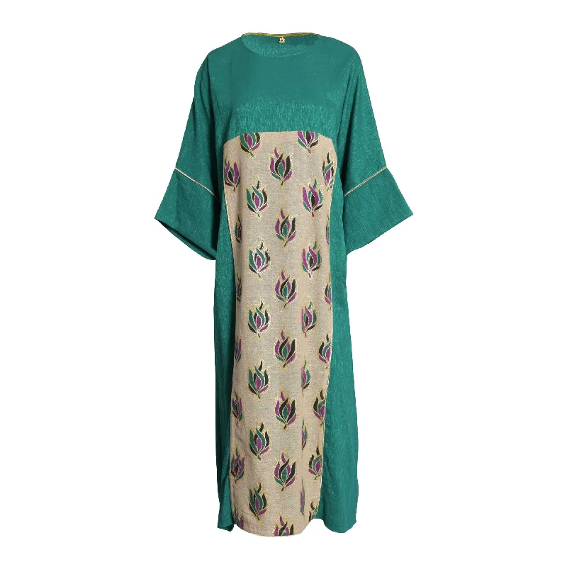 Fahm Women's Green Dress, Free Size