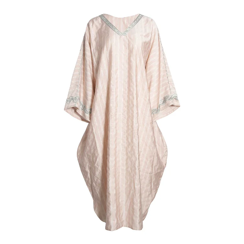 Fahm Women's Light Pink & Silver Dress, Free Size