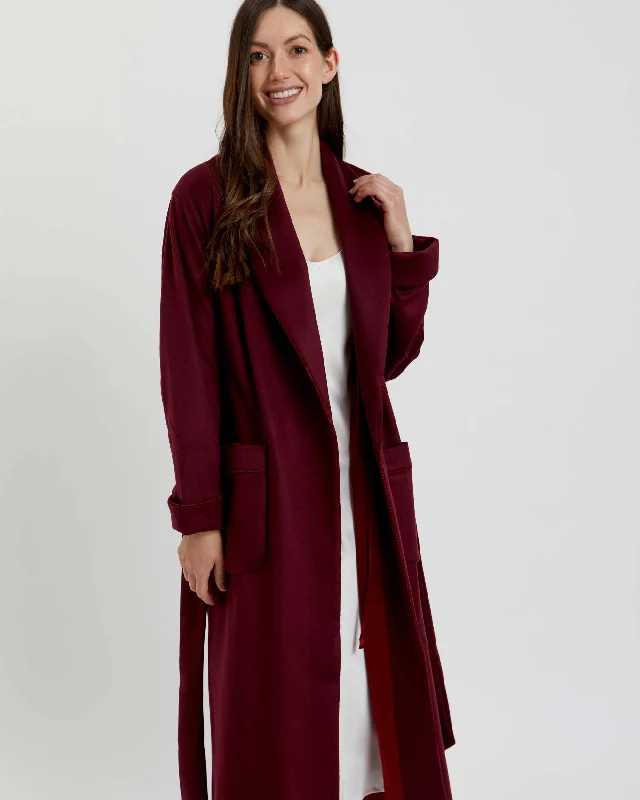 Women's Cashmere Robe - Claret