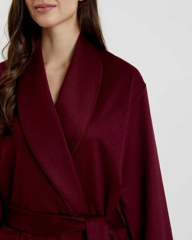 Women's Cashmere Robe - Claret