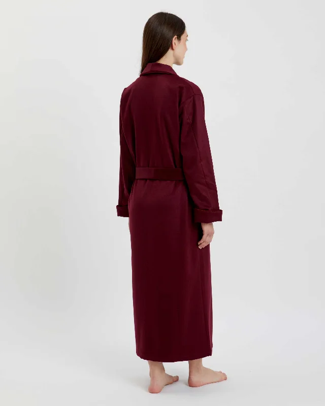 Women's Cashmere Robe - Claret