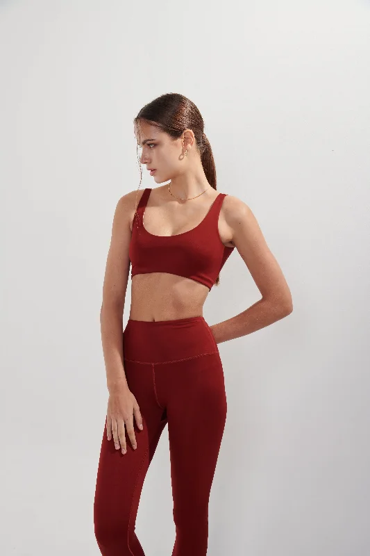 AirRise scoop neck sports bra - Wine Red