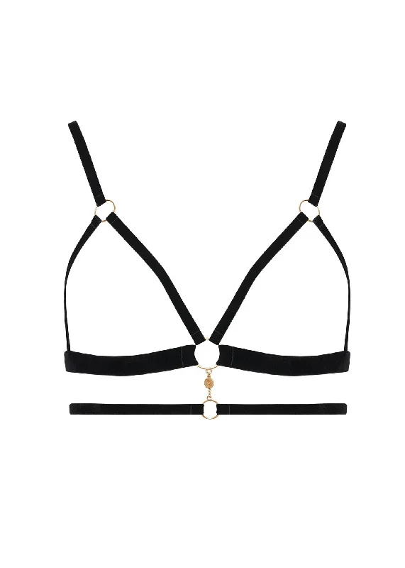 Simone Open Soft Bra (Black / Gold)