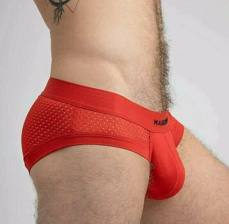 Casual Briefs Classic MASKULO Breathable Microfiber Mesh Brief RED BR072-10 15