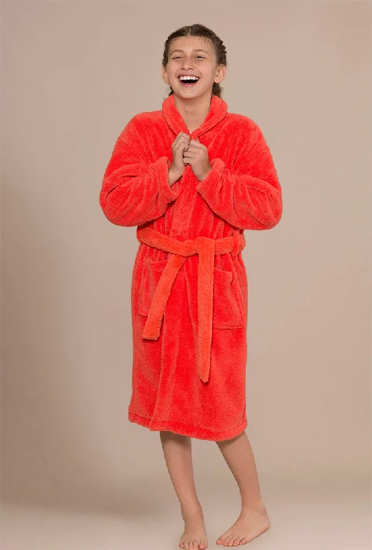 Coral Plush Bathrobes for Little Girls