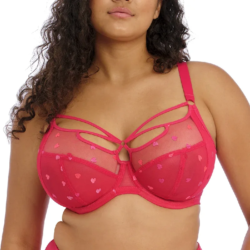 Elomi Sachi Underwire Plunge Bra EL4353 Red Confetti