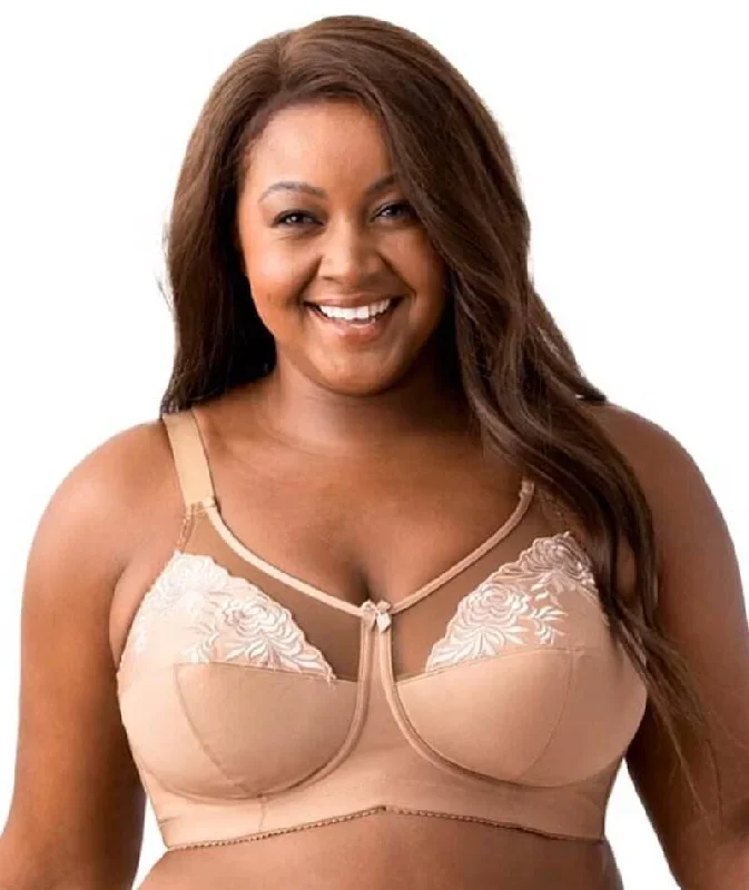 Elila Embroidered Wire-Free Bra - Mocha