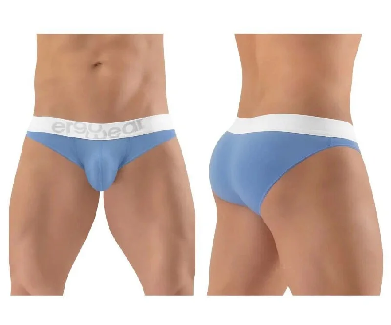 ErgoWear Hip Bikini Briefs Super Sleek Low-Rise Brief Soft Placid Blue 1369