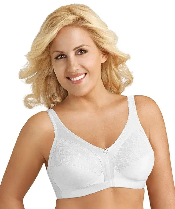 Exquisite Form Fully Side Shaping Wire-Free Bra With Floral - White