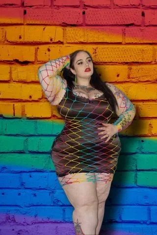 fiesty-plus-size-fishnet-rainbow-dress