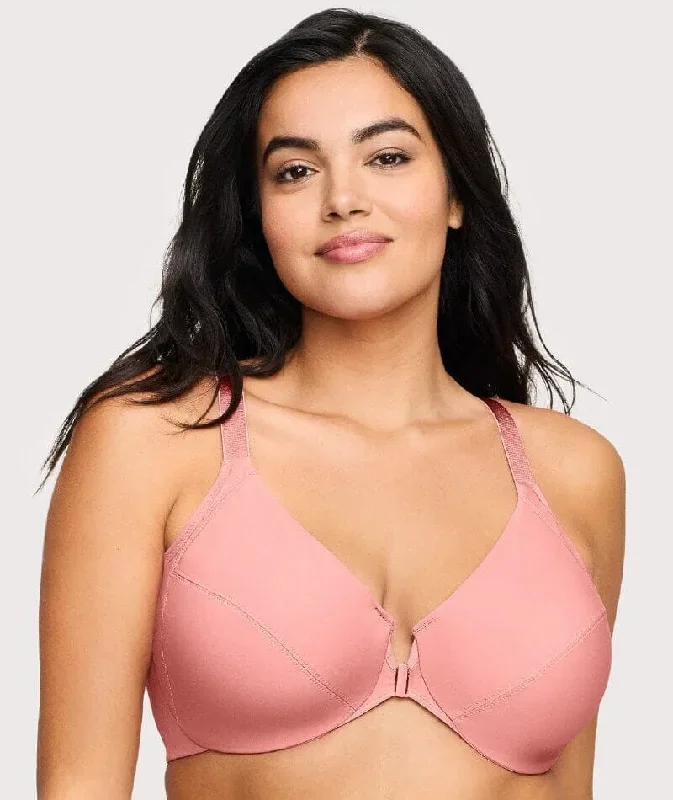 Glamorise Front-Closure Smoothing WonderWire Bra - Apricot