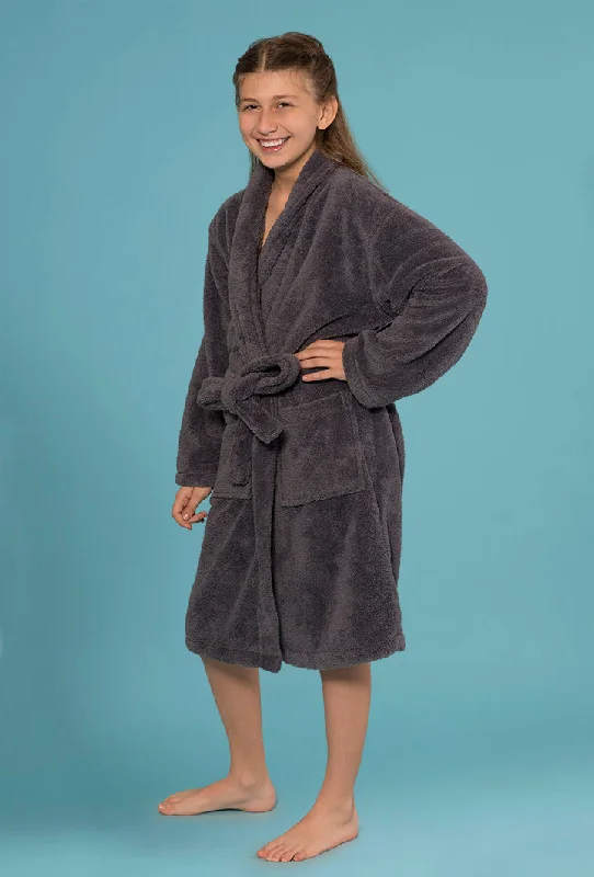 gray-plush-bathrobes-for-little-girls