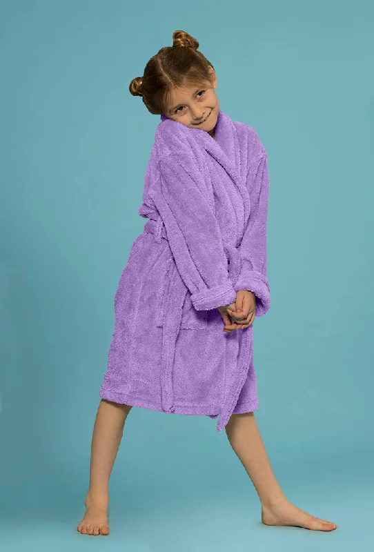 Lavendar Plush Bathrobes for Little Girls