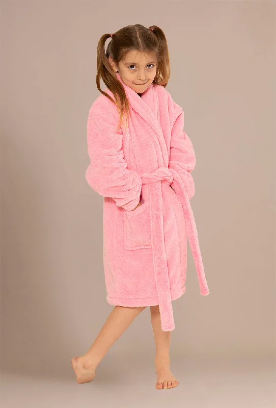 Pink Plush Bathrobes for Little Girls