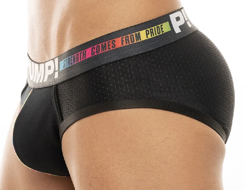 PUMP! Pride Briefs Strenght Line Black Mesh Multicolored Brief 12075