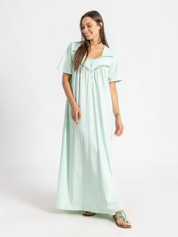 Short Sleeve lace trim Nightdress