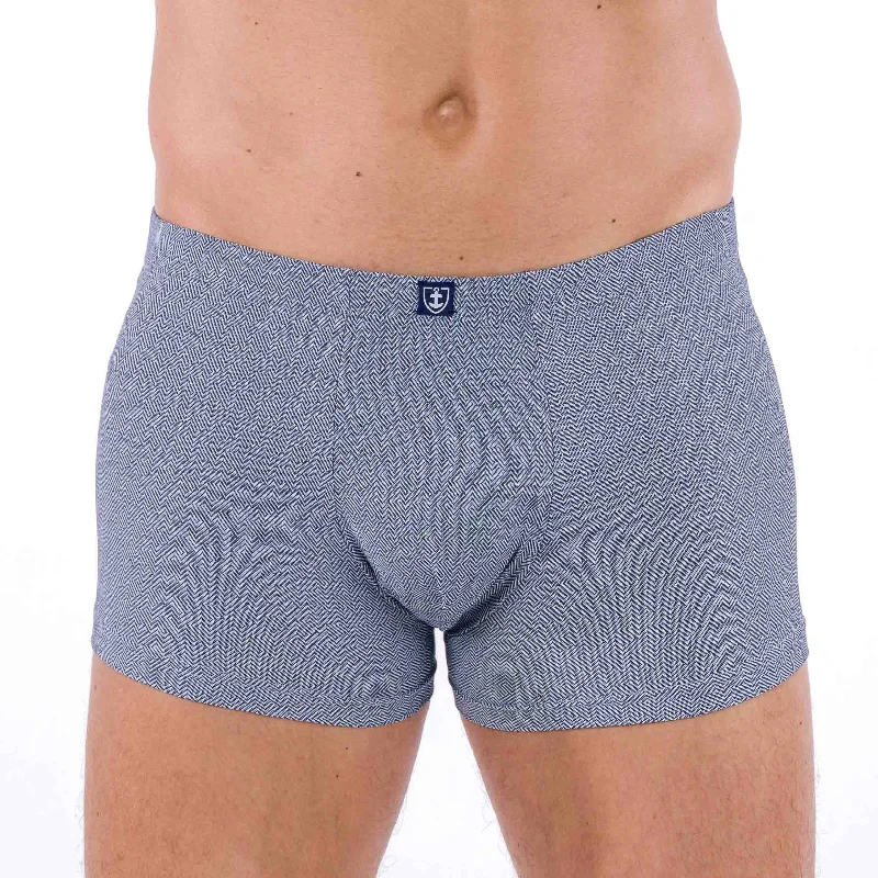 Shorty Ceinture Enrobée en Microfibre Motif Jacquard géométrique Marine