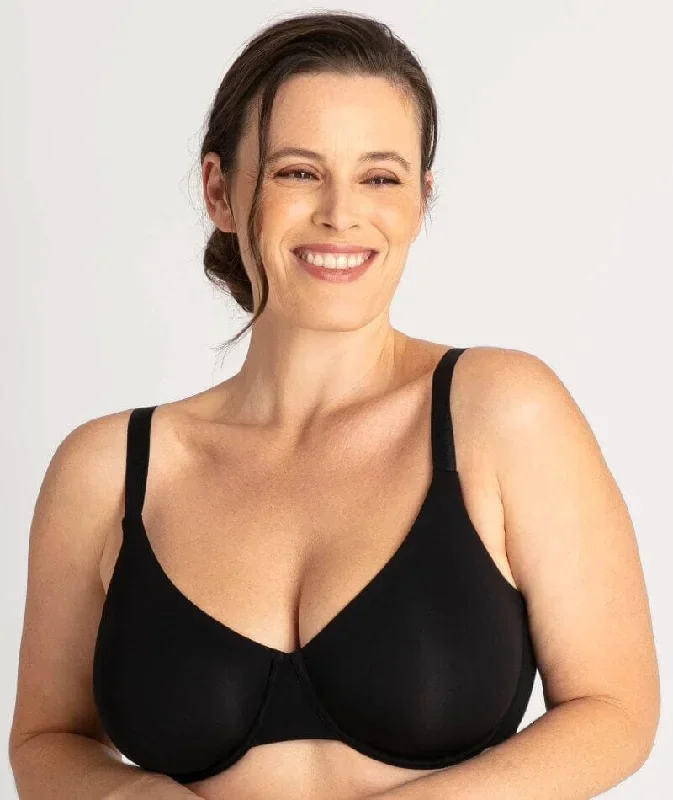 Underbliss Invisibliss Moulded Microfibre Underwire Bra - Black