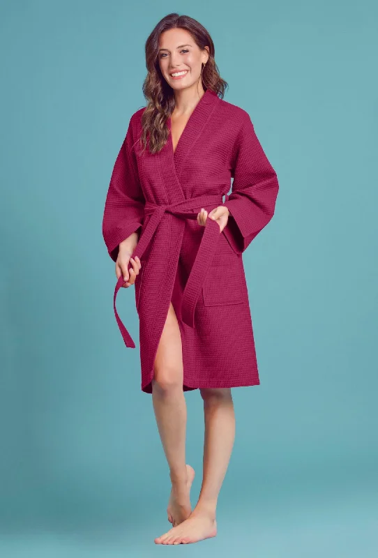 wine-red-kimono-waffle-robe-womens-bath-spa-robe-lightweight-cotton-polyester-blend